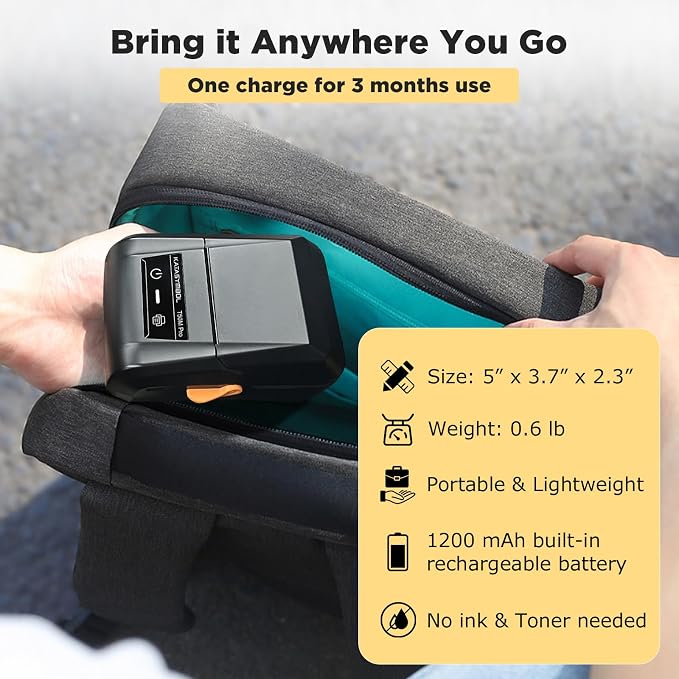 SUPVAN T50M Pro Bluetooth Label Maker Machine with 3 Tapes, Set 1 | Wide Waterproof Label, High Image Quality, App with 30 Fonts and 660+ Icons, Inkless, for School, Home, Small Business