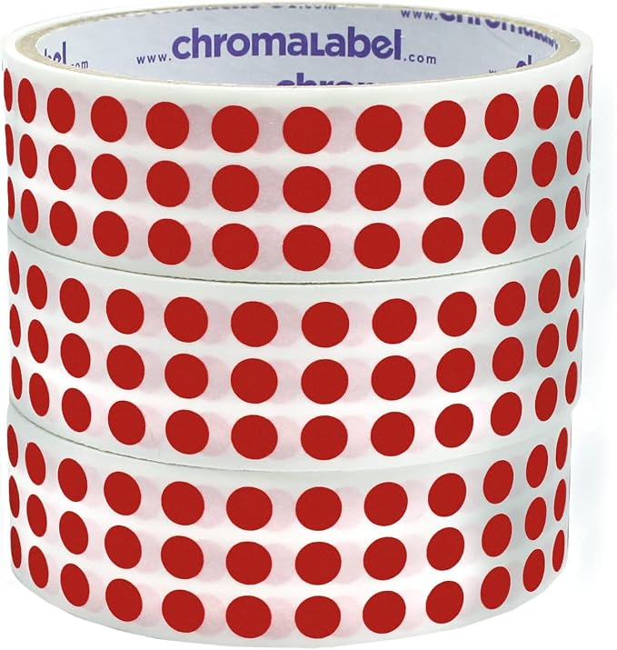 Red Dot Stickers, 1/4 Inch, 1000/Roll, Case of 3 | Writable Semi-Gloss Red Circle Labels for Offices, Retail and Classrooms. Made in USA