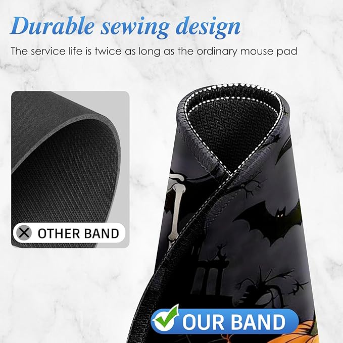 Round Mouse pad, high-end Texture, Sewn Edge Design, Anti-Slip Rubber Base. 8.6 x 8.6 inches (Skull)
