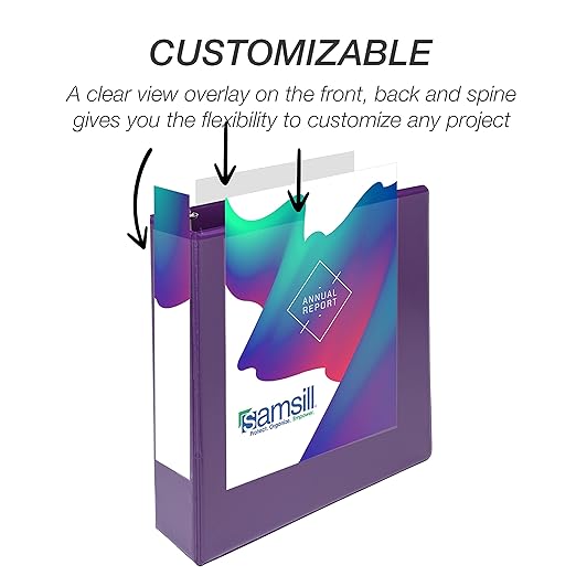Samsill Durable 2 inch 3 Ring Binder, D Ring Binder, 100% Recycled Chipboard, Fashion Assortment, 12 Pack