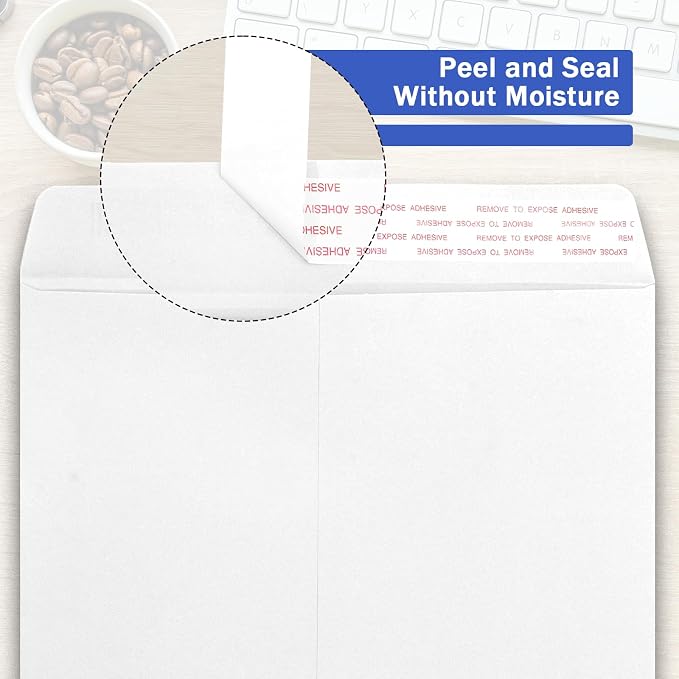 Goefun 10x13 Manilla Envelopes Self Seal, 250 Pack | 100 GSM, Large Catalog Envelopes, For Mailing, Organizing and Storage, White