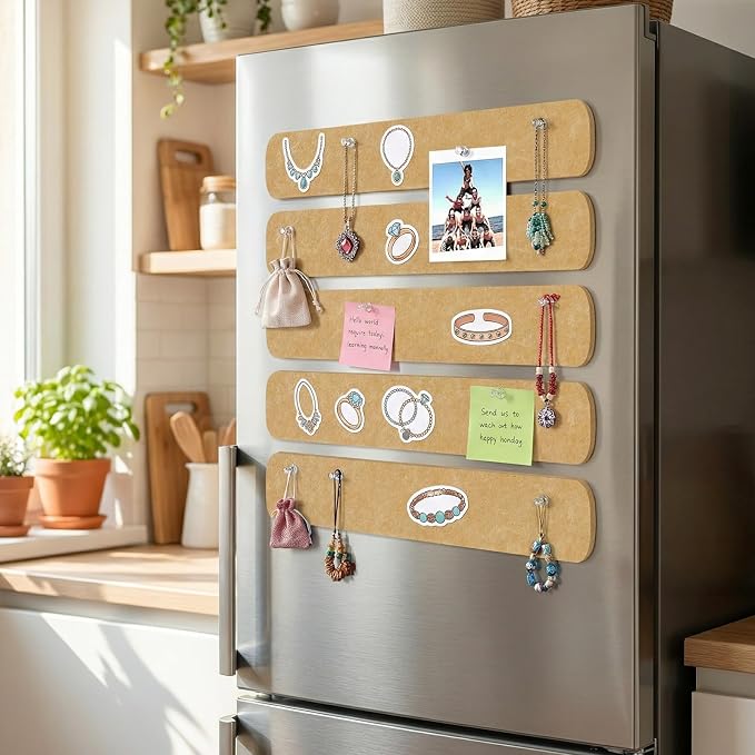 5 Pack Felt Bulletin Board Strips, 13x2 Inch Pin Board, Cork Boards | Self Adhesive, Includes 30 Pushpins, High-Density, Lightweight, for Wall Organiser, Home School Office Decor (Brown)