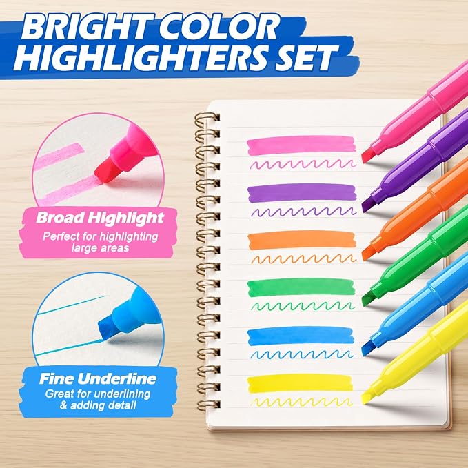 Duchong 30 Count Highlighters Assorted Colors, No Bleed Highlighter Markers for Teacher Students, Classroom Must Have, School Supplies for Adult Kids