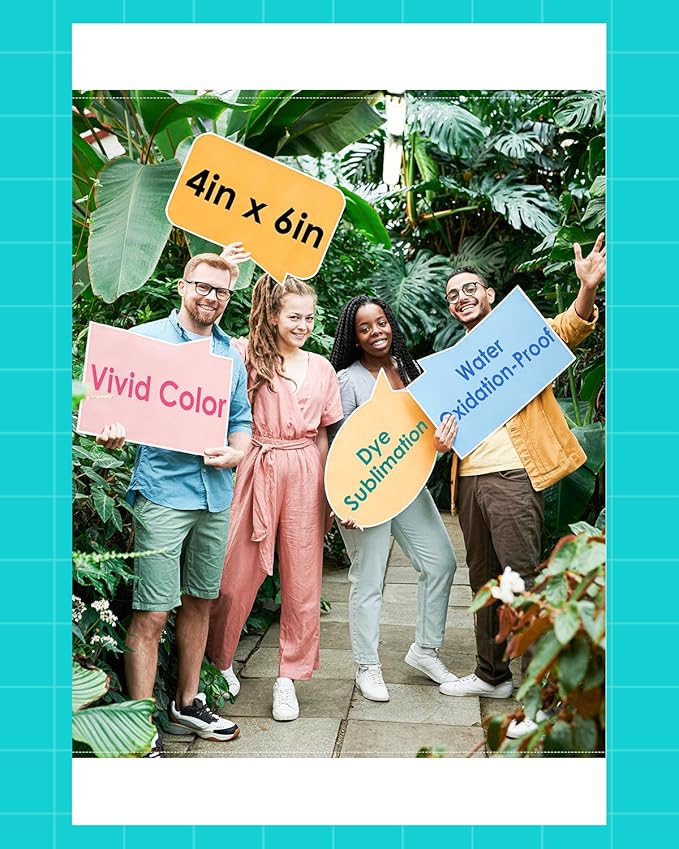 Compatible with Liene Amber M100/M200/M110/M210 4 x 6" Photo Printer 160 Sheets Photo Paper & 4 Ink Cartridges Refill, Only for DHP512/DHP513/DHP514/DHP515 Printer, Dye Sublimation, No Fade