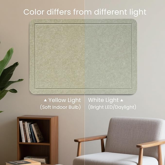 Felt Bulletin Board 24x18 inches, Decorative Pin Board for Home & Office | Cork Board Alternative for Wall with Push Pins, Display Mood Board for Photos, Notes & Reminders