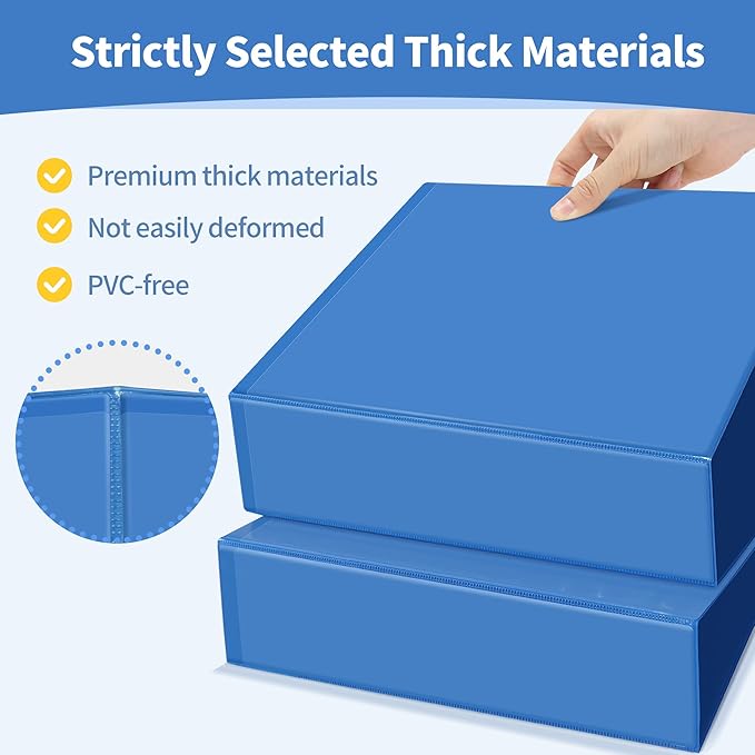 SUNEE 3 Ring Binder 3 Inch 1 Pack, Clear View Binder Three Ring PVC-Free (Fit 8.5x11 Inches) for School or Office Supplies, Cobalt Blue