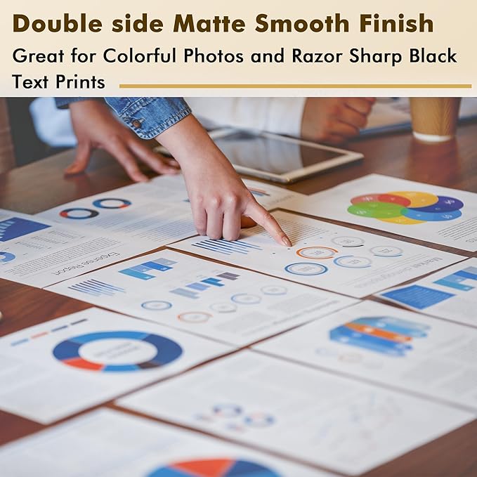 Koala Photo Paper Double-side Matte 8X10 Inches Compatible with Inkjet Printer 48LB for Presentation 100 Sheets 180GSM
