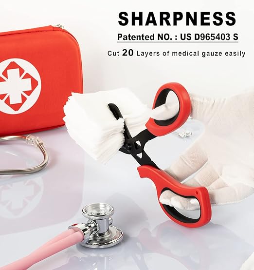 MEUUT 2 Pack Trauma Shears Patented Bandage Scissors for Left and Right Hand - Medical Supplies with 8 inch Heavy Duty Medical Scissors for EMT Workers Nurses