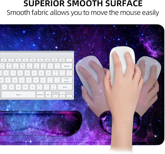 Lateefah Mouse Pad with Wrist Rest, Desk Mat + Keyboard Wrist Rest Set, Desk Pad for Keyboard and Mouse, 4-in-1 Large Mouse Pad with Wrist Support for Office, Home