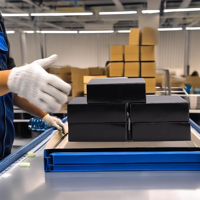 Rempry 50 Pack 6x6x2 Inches Black Small Shipping Boxes, Cardboard Corrugated Mailer for Packaging Small Business, Gift Boxes for Mailing Present