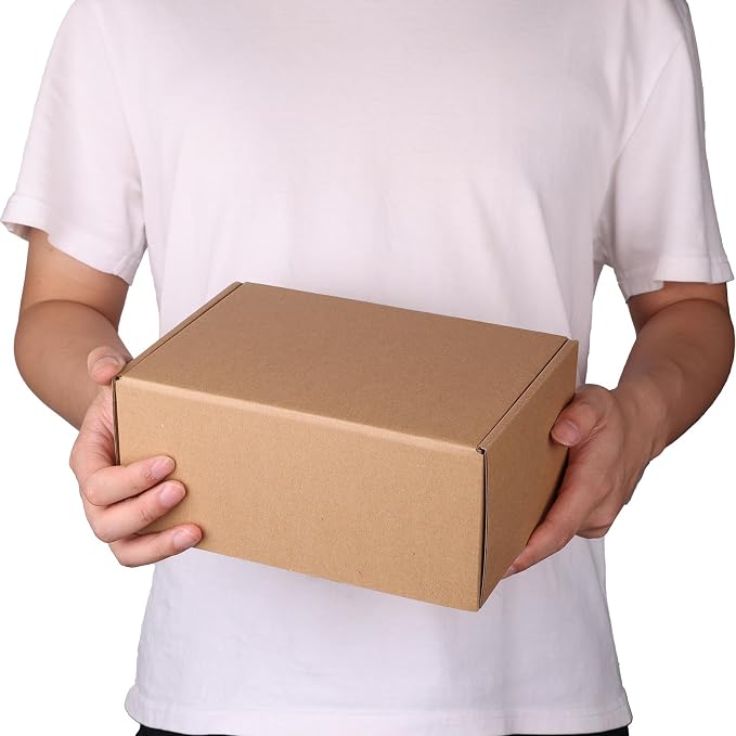 PHAREGE 6 Pack 9x6x4 inch Cardboard Shipping Boxes, Brown Gift Boxes | Tuck Top, Quick Fold, Easy Assemble, Shape Well, Single Corrugated, DIY Cardboard, Hat Ship, Gift Wrap, Business Packaging