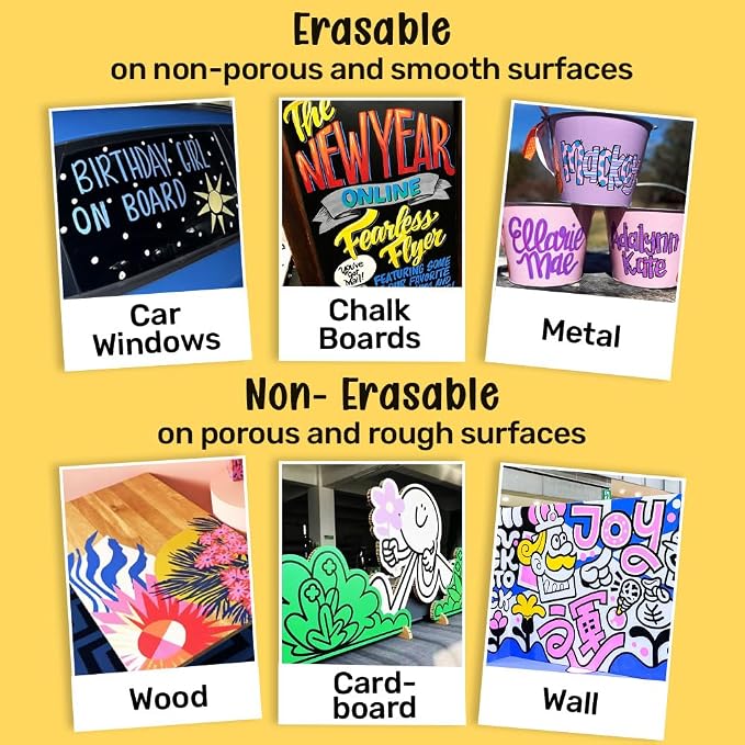 Chalkola 20 Car Window Markers for Glass Washable (15mm, w/Gold & Silver) | Erasable Jumbo Liquid Chalk Markers for Blackboard, Chalkboard, Auto Mirror, Bistro Board — 3 in 1 Wide Nib Chalk Paint Pens