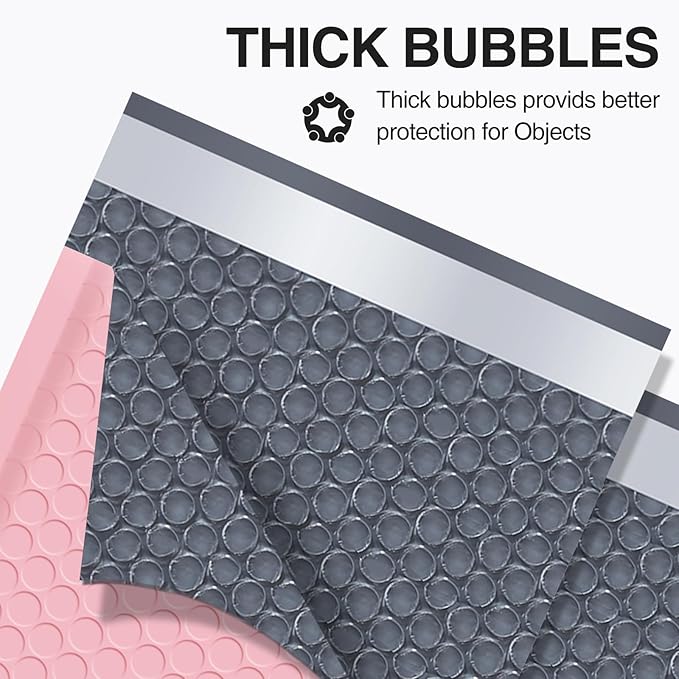 UCGOU Bubble Mailers 12x16 Inch 40 Pack Usable Size 12x15 Inch Large Padded Envelopes Light Pink Waterproof Packaging Bags for Shipping Self Seal Strong Adhesion Envelopes for Jewelry Makeup Supplies