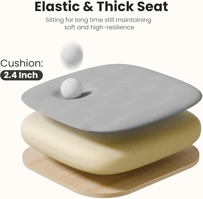 DUMOS Ergonomic Office Chair, Executive Desk Chair with Lumbar Support | Mid Back, Breathable Backrest, Fixed Armrest, Height Adjustable, 360° Swivel, Computer Gaming, Meeting, Grey