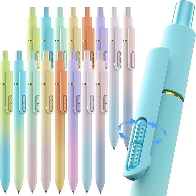 Hiacry 16 Pack Gel Pens, Quick-Dry Black Ink-0.7mm Fine Point Fidget Pens | Stress Relief, Smooth Writing, No Smear, No Bleed, Journaling,Note Taking, School, Office, Gift, Nurses, Students, Men, Women