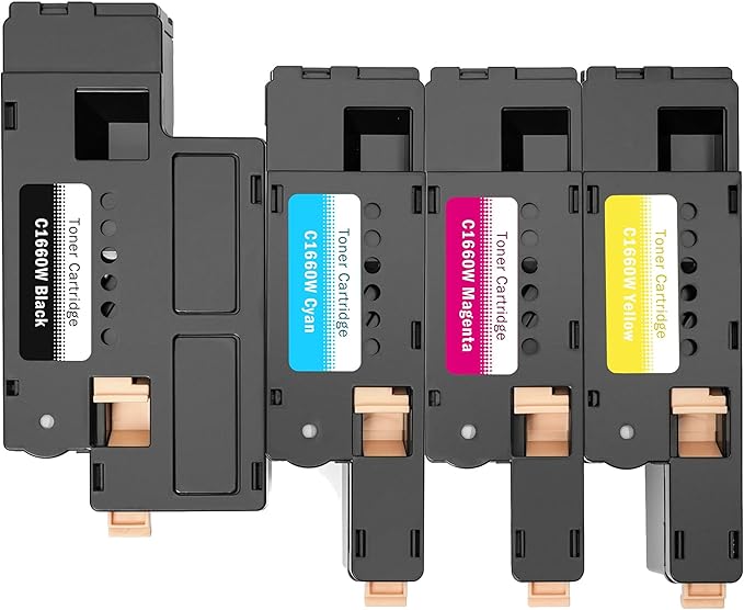 Limeink Compatible Toner Cartridges Replacement for Dell C1660 4G9HP Compatible with C1660 C1660W C1660cnw 1660 1660W 1660cnw High Yield Laser Printers (4 Pack) (1 Black, 1 Cyan, 1 Magenta, 1 Yellow)