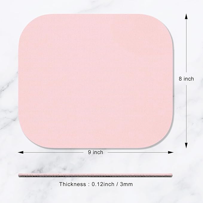 Hsurbtra Mouse Pad, Premium-Textured Small Square Mousepad 8 x 9 Inch Pink, Thick 3 mm Anti-Slip Waterproof Rubber Pretty Cute Computer Mat for Office Home Gaming Laptop Men Women Kids