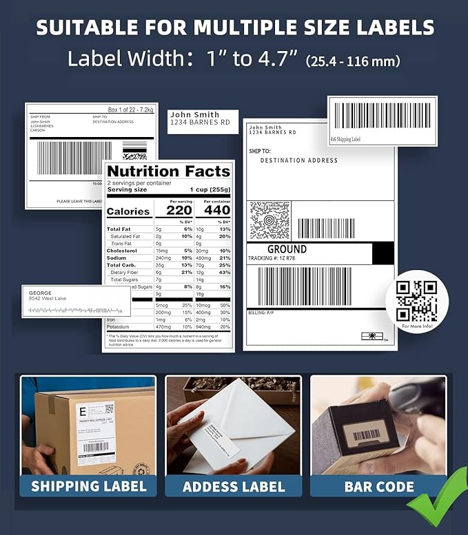 Phomemo Shipping Label Printer- 4x6 Bluetooth Thermal Address Label Printer for Small Business,Barcode Compatible with iPhone,Android,Windows,Mac,Chromebook,for Shopify USPS-Black