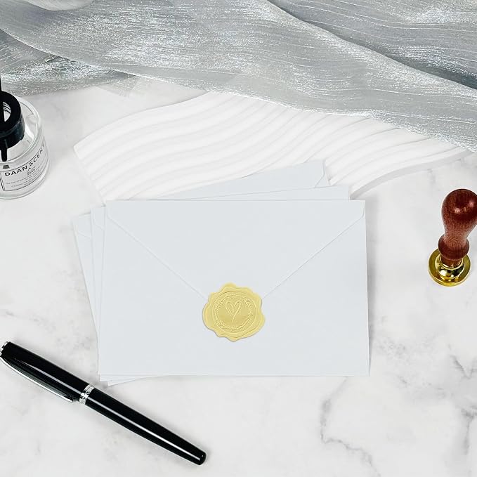 50 PCS Pearl white 4x6 Envelopes for Invitations, A4 Wedding Envelopes | white Shimmer Envelopes for Invitation,Perfect for Wedding Invitation Cards,Birthday RSVP Invite,4.25 x 6.25 inches