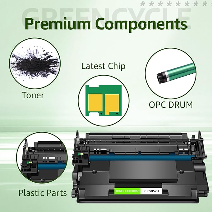 greencycle 052H Compatible Black Toner Cartridge Replacement for Canon 052H CRG-052H 2200C001 High Yield for ImageCLASS MF426dw MF424dw MF429dw LBP214dw LBP215dw i-SENSYS LBP212dw Printer 2-Pack