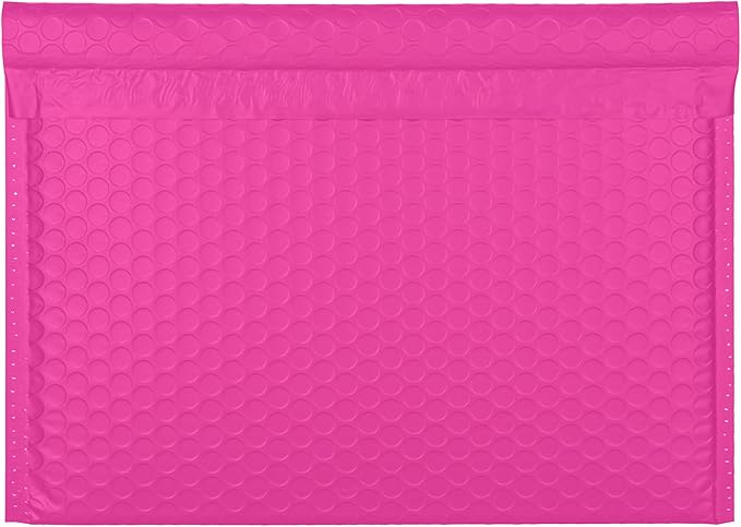 Pink Side-Loading Bubble Mailers 12 x 9 Inches,Self-Seal Padded Mailing Envelopes, Pack of 27