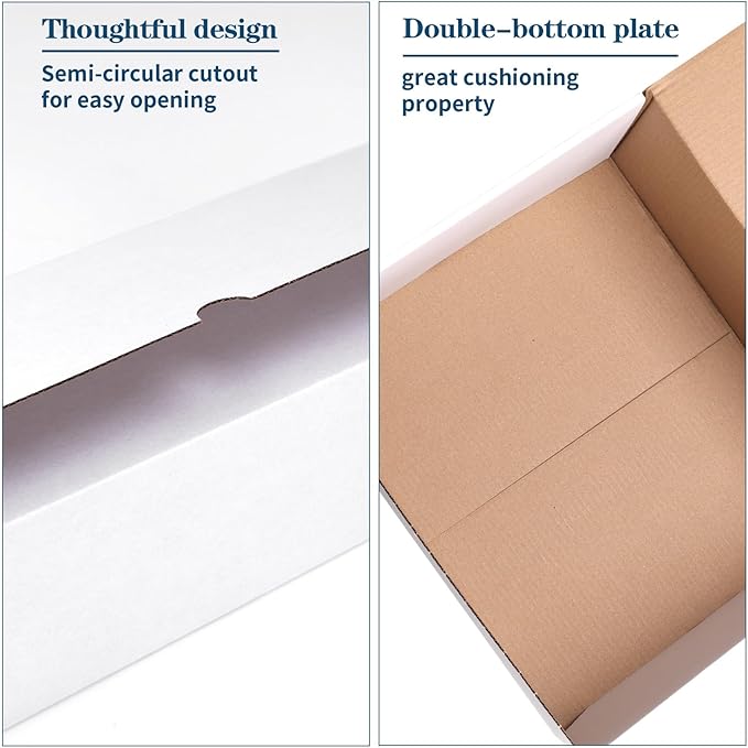 ZBEIVAN 12x10x6 White Shipping Boxes Set of 15, Corrugated Cardboard Mailer Boxes for Packaging Small Business Mailing Gifts