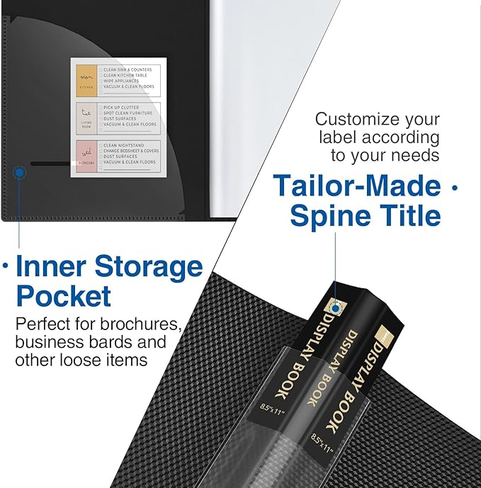 Sooez 4 Pack Binder with Plastic Sleeves 30Pocket, Displays 36 Pages 8.5x11 | Presentation Folders with Clear Sheet Protectors, Art Portfolio Binder for Certificate & Office Project Folder