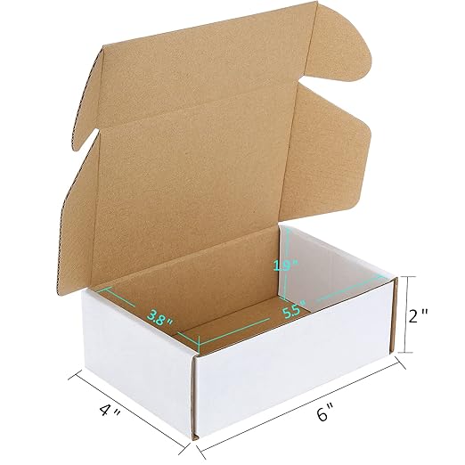 Corrugated Mailer,Small Cardboard Shipping Boxes (6" x 4" x 2")