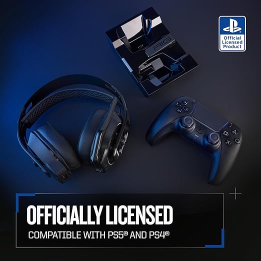 RIG 900 MAX HS Multi-Platform Dual Wireless Gaming Headset with Bluetooth Officially Licensed for PlayStation PS5, PS4 - Compatible with PC, Switch, Steam Deck, Android, iPhone - Charging Base