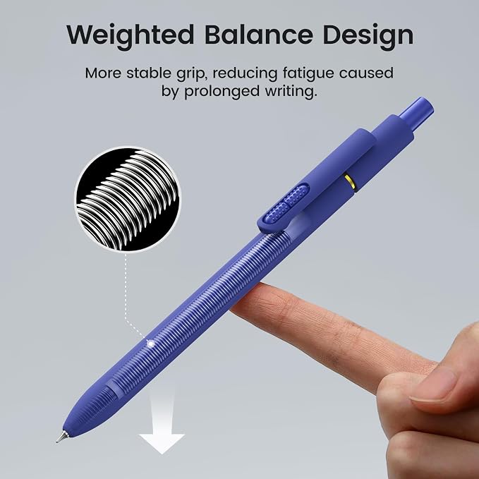 8 Pack Gel Pens, Black Ink Quick-Drying No Smudge with Fidget | 0.7mm Fine Point, Smooth Writing, Long-Lasting Ink, Stress Relief Pens for Journaling, School Office, Gift for Women Men