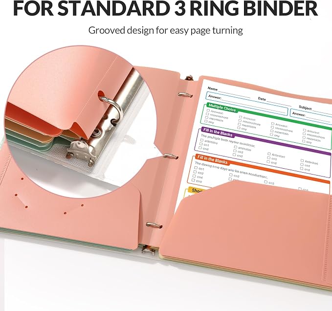 GNL Plastic Folders with Pockets 3 Hole Punched, Pack of 5, 2 Pocket Folders for 3 Ring Binder，Muted Pastel Colors, Heavy Duty Binder Folder for School, Home and Office