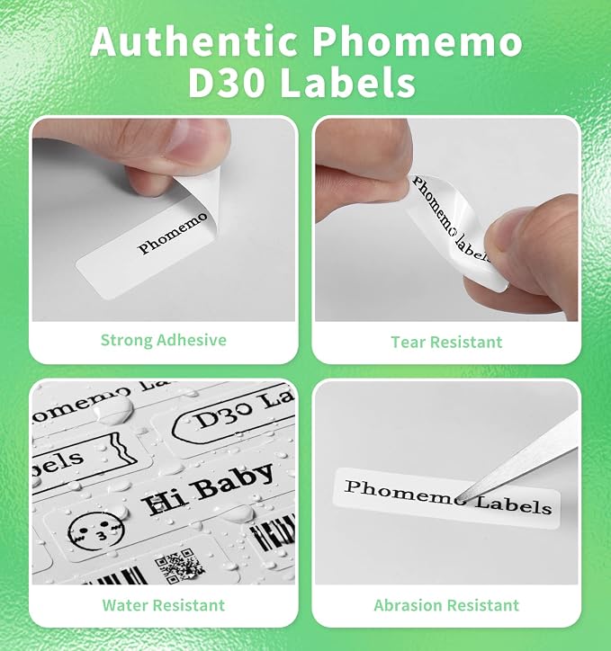 Phomemo D30 Label,3 Roll Thermal Label Maker Tape (0.55'' x 1.96'') | Ideal for home storage, office files, school supplies, kitchen jar & daily classification