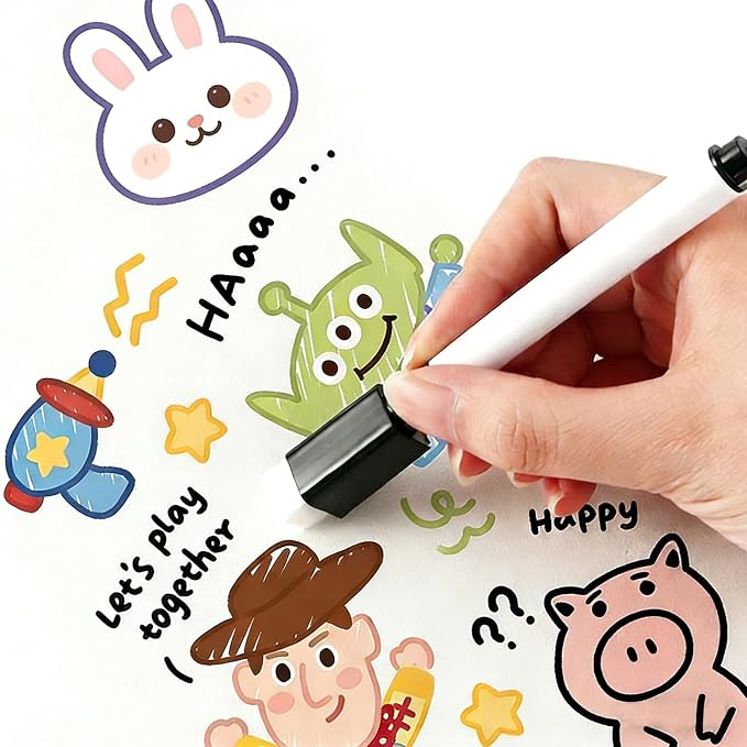 26 Pcs Black Magnetic Dry Erase Markers, Small Dry White Board Markers Fine Point Tip Nwith Eraser Cap for Teachers Office School Supplies