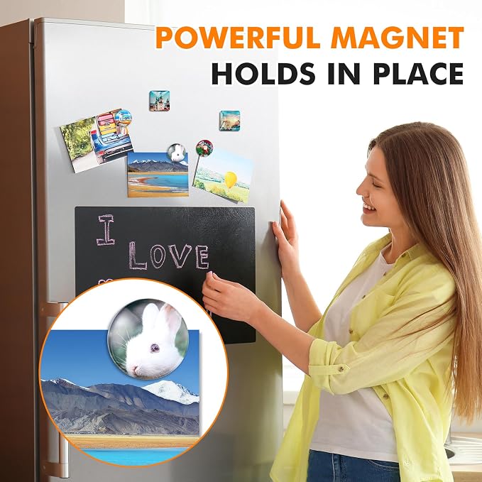Aertiavty 72 Pcs Fridge Magnets Making Kit, 1.2 Inch Glass Magnets for Refrigerator, Locker, Whiteboard, Office, Kitchen, Decorative Magnet (36 Round Magnet+36 Glass+Clear Adhesive Dots)