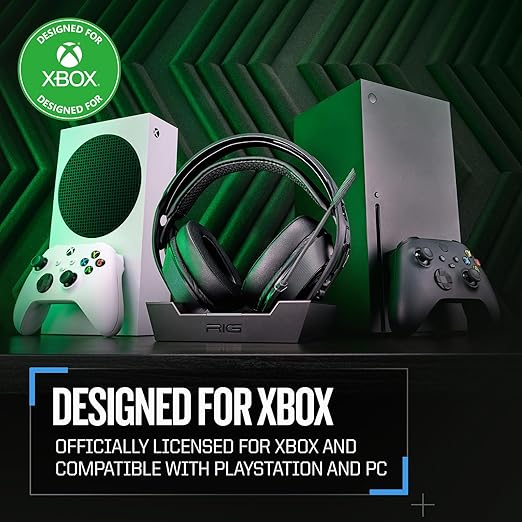 RIG 800 PRO HX Wireless Gaming Headset & Multi-Function Base Station Officially Licensed for Xbox Series X|S, Xbox One, Windows 10/11 PCs - Dolby Atmos 3D Audio - Up to 60 Hour Battery