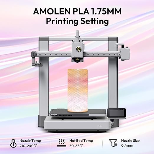 AMOLEN Transparent PLA Filament Bundle Multicolor, Translucent PLA 3D Printer Filament 1.75mm ±0.02mm, NO-Tangle & Low Warping, Dimensional Accuracy +/- 0.02 mm, Fits Most FDM 3D Printers, 200x4 Pack