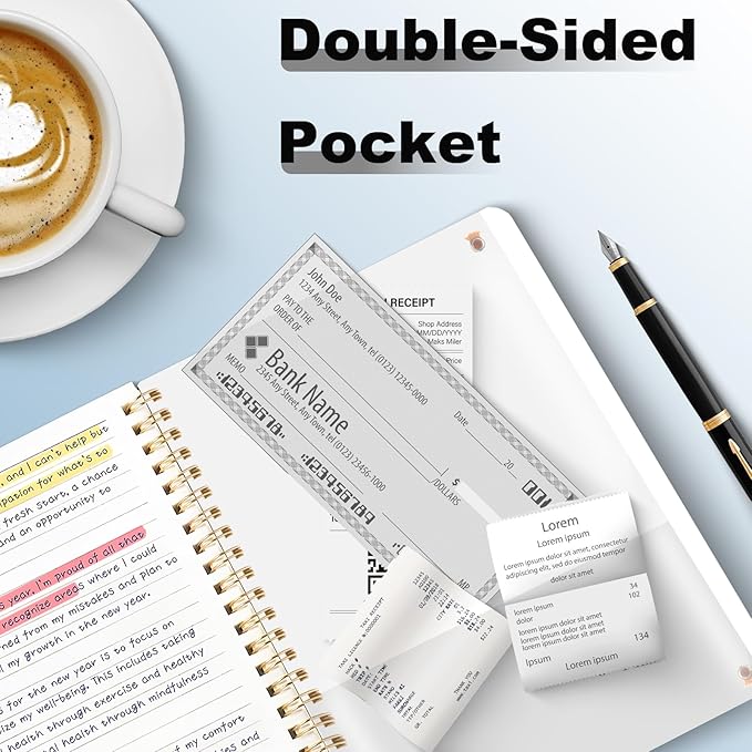 4 PCS Spiral Notebook, Spiral Journal Notebook, Notebooks for Work, Note Taking, School, Small Notebooks with Strap, Cute Notebooks for Women (Black)