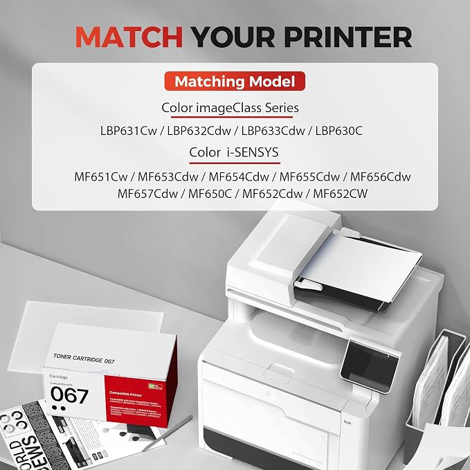 067 Black Toner Cartridge Work for Canon MF654cdw Toner Cartridges 2 PACK | Compatible for Canon Cartridge 067 Black Work for Canon LBP632cdw Toner MF656CDW MF654CDW LBP632CDW 067 Toner Cartridge Set