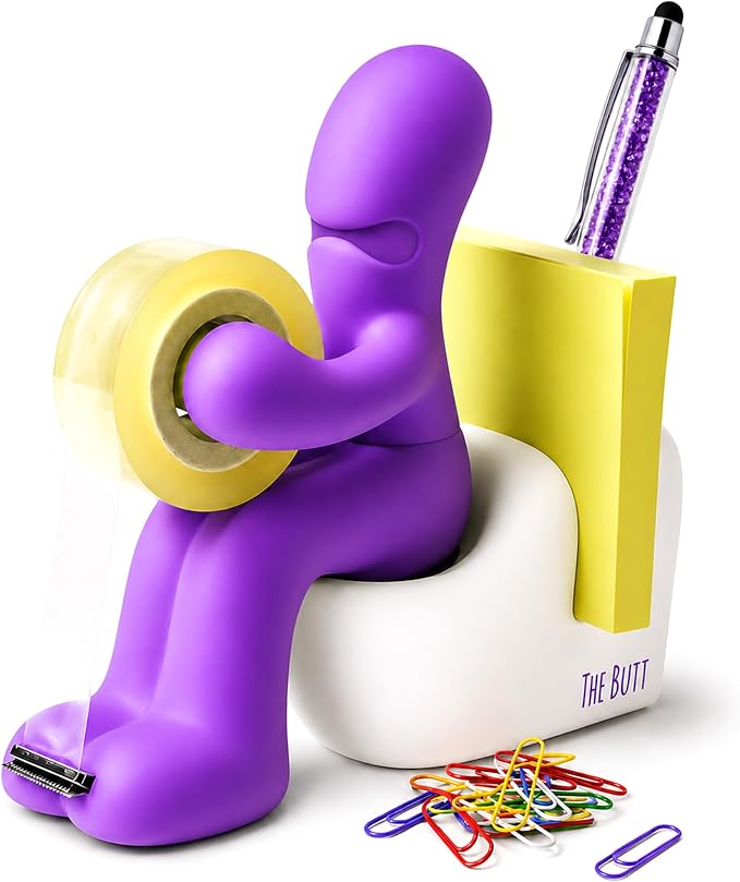 The Butt Tape Dispenser – Funny Gifts for Men – Weird Stuff, Desk Accessories for Men - Novelty, Fun Office Supplies Gag Gifts for Men - Teacher Gifts Boss Gifts for Men - Going Away Gift for Coworker