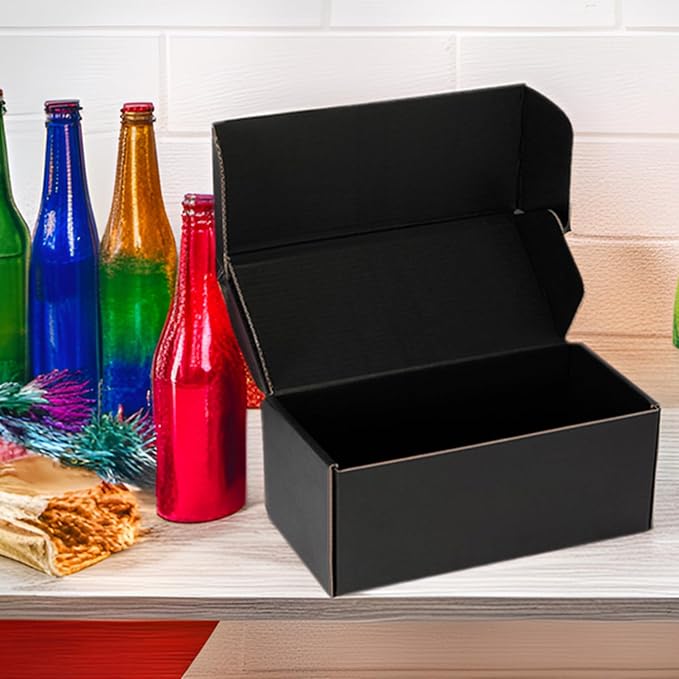 Small Shipping Boxes 10x4x4 Inches – Black Corrugated Cardboard Boxes (20-Pack) for Mailing, Packing, Small Business & Gift Packaging - Recyclable & Sturdy