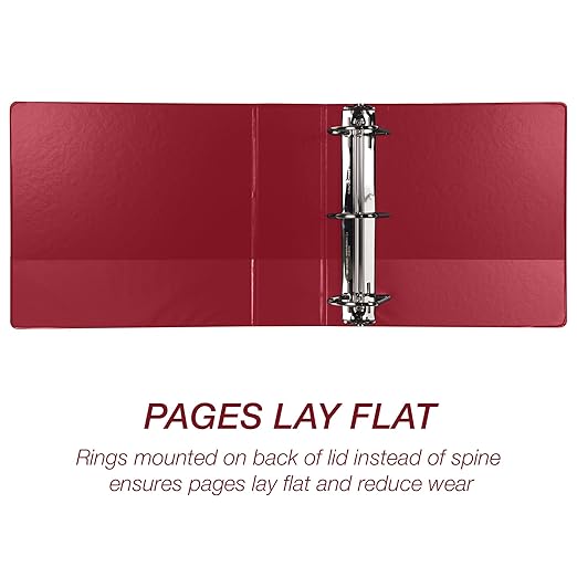 Samsill Durable 4 Inch Binder, Locking D Ring Binder, Customizable Clear View Cover, Red, 6-Pack, Holds 775 Pages