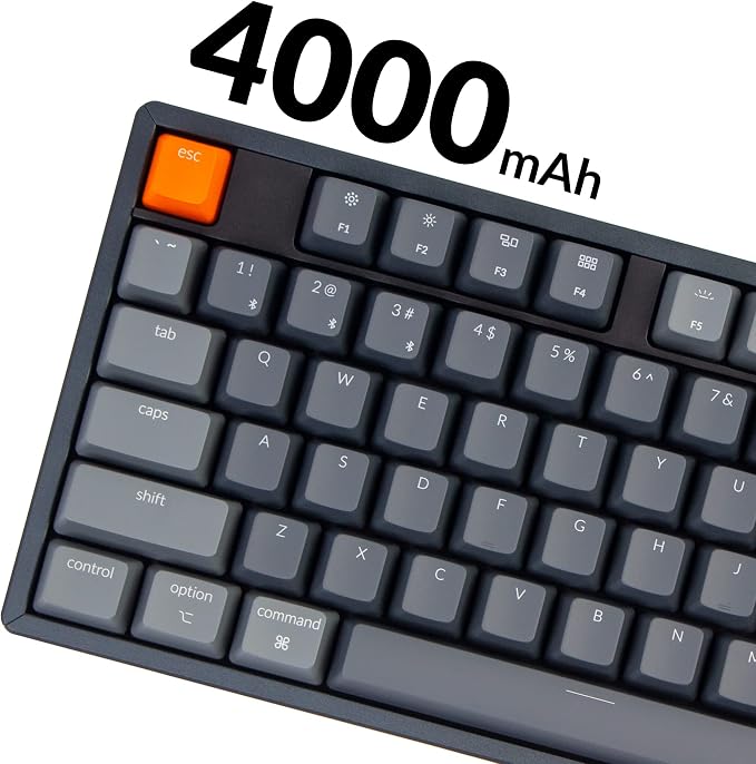 Keychron K10 Full Size 104 Keys Bluetooth Wireless/USB Wired Mechanical Gaming Keyboard for Mac with Keychron Super Red Switch/RGB Backlight/Multitasking Computer Keyboard for Windows, Aluminum Frame