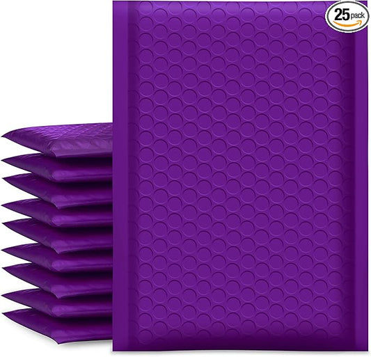 UCGOU Bubble Mailers 6x10 Inch Purple 25 Pack Poly Padded Envelopes Small Business Mailing Packages Opaque Self Seal Adhesive Waterproof Boutique Shipping Bags for Jewelry Makeup Supplies #0