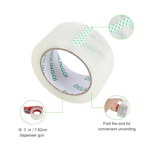 4 Rolls 55 Yards Roll, Total 220 Yards Clear Packing Tape, Heavy Duty Shipping Tape for Packaging Moving Sealing, 2.8 mil Thick, 1.88 inches Wide