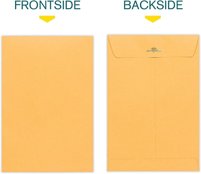 Clasp Envelopes - Brown Kraft Catalog Envelopes 6x9 Inch - 30 Pack - With Clasp Closure & Gummed Seal – 28lb Heavyweight Paper Letter Envelopes for Home, Office, Business, Legal or School