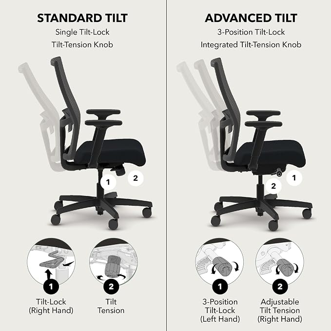 HON Ignition 2.0 Ergonomic Office Chair, Lumbar Support, Salamander | Ergonomic office desk chair with lumbar support, adjustable arms, office decor, workstation comfort for focused productivity