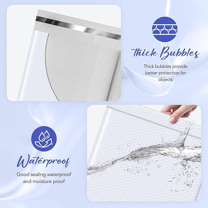 Fuxury Bubble Mailers 14.5x20" 120 Pack White Extra Large Padded Envelopes Usable Size 14.5x19" Self Seal Bubble Envelopes Padded Mailers Shipping Bags for Mailing book Clothes Small Business #7