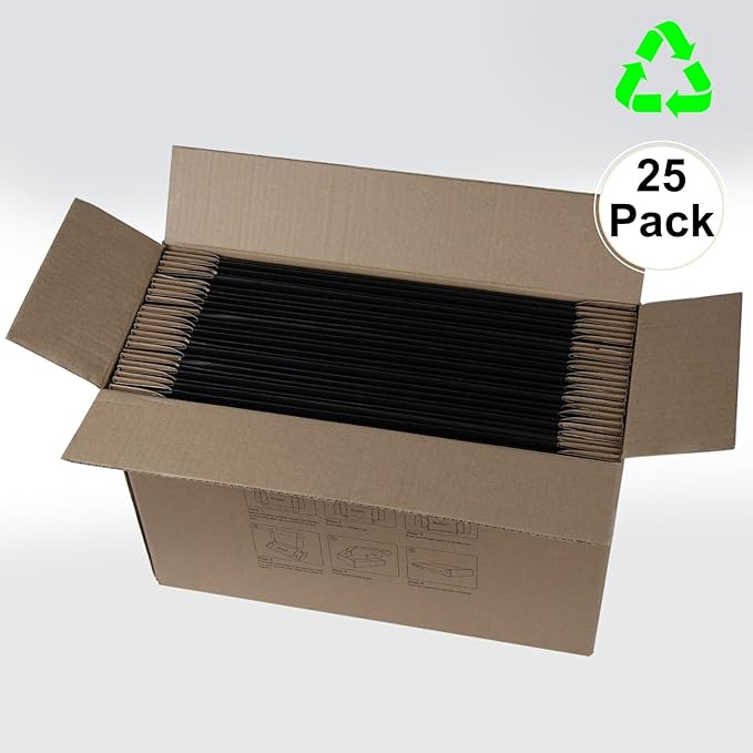 13x10x2 Inches Shipping Boxes Pack of 25, Packaging Corrugated Cardboard Mailer Boxes for Small Bussiness, Black