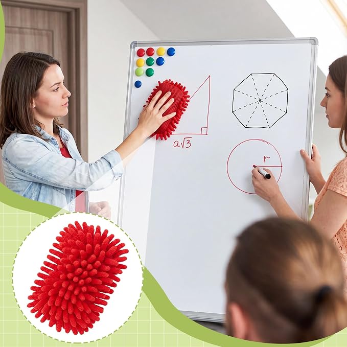 Zonon 8 Pcs 5" x 3" Dry Erase Eraser, Multicolor | Microfiber Shag Washable Whiteboard Erasers for Markers and Chalk, Reusable Board Cleaners, Classroom Office Home Use