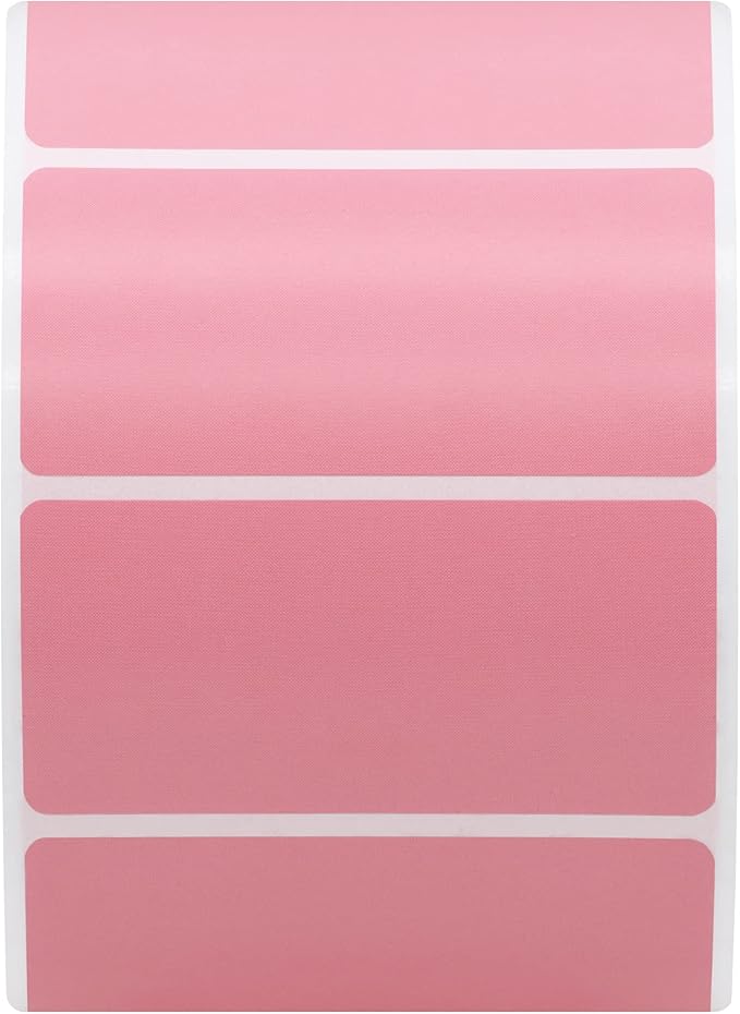 Hybsk 2x1 inch Color Direct Thermal Labels for Shipping, Barcodes, Address, Compatible with Rollo Label Printer & Zebra Desktop Printers (2"x1",Pink)